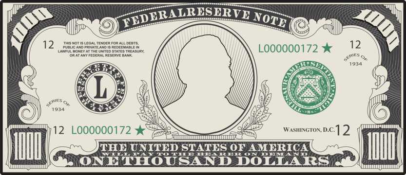 1000 dollar bill printable