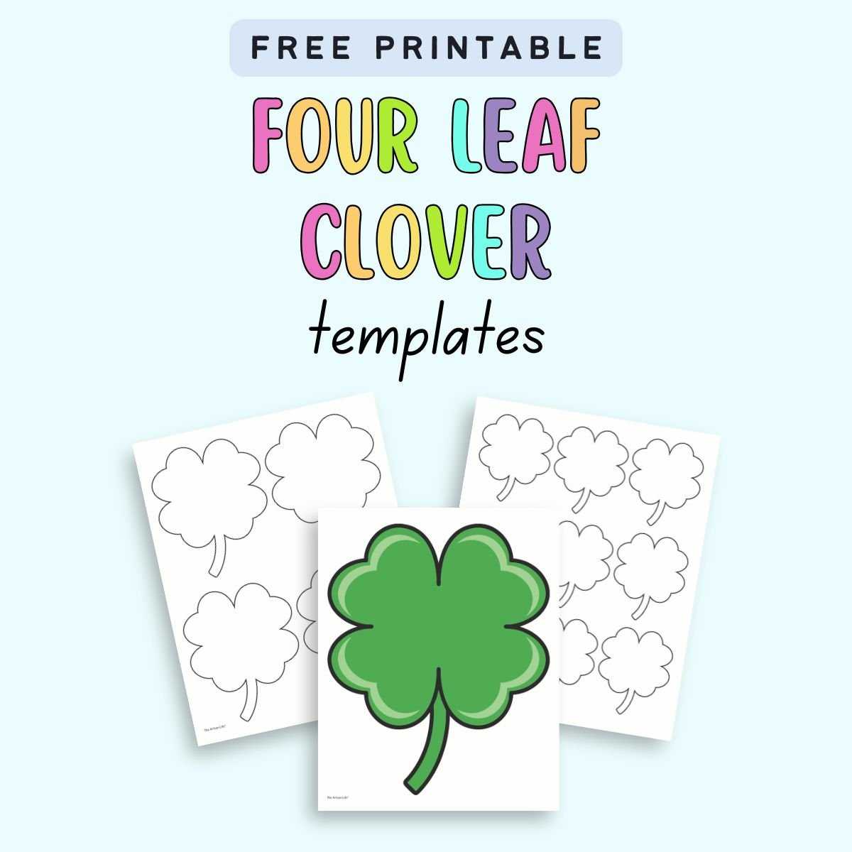 4 leaf clover printable template