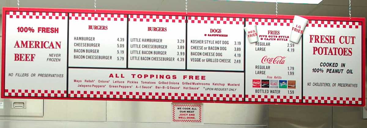 5 guys printable menu