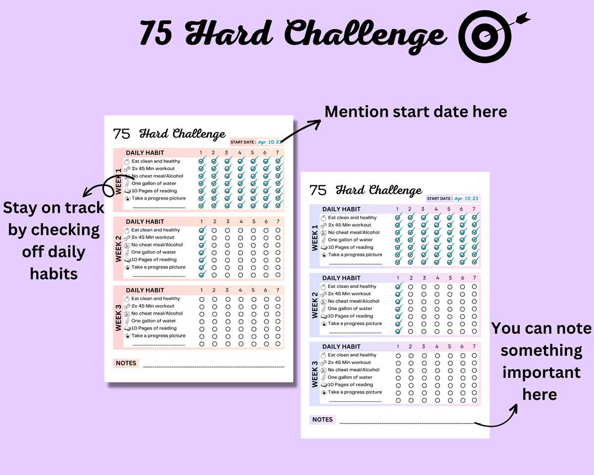 75 hard challenge printable checklist 75 hard challenge printable checklist