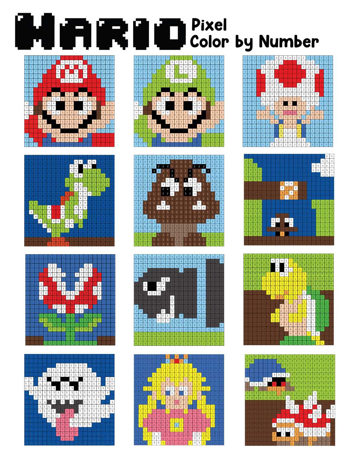 pixelated paper printable 1/8