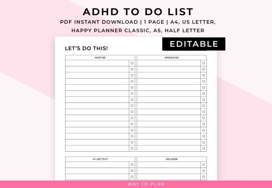adhd planner printable