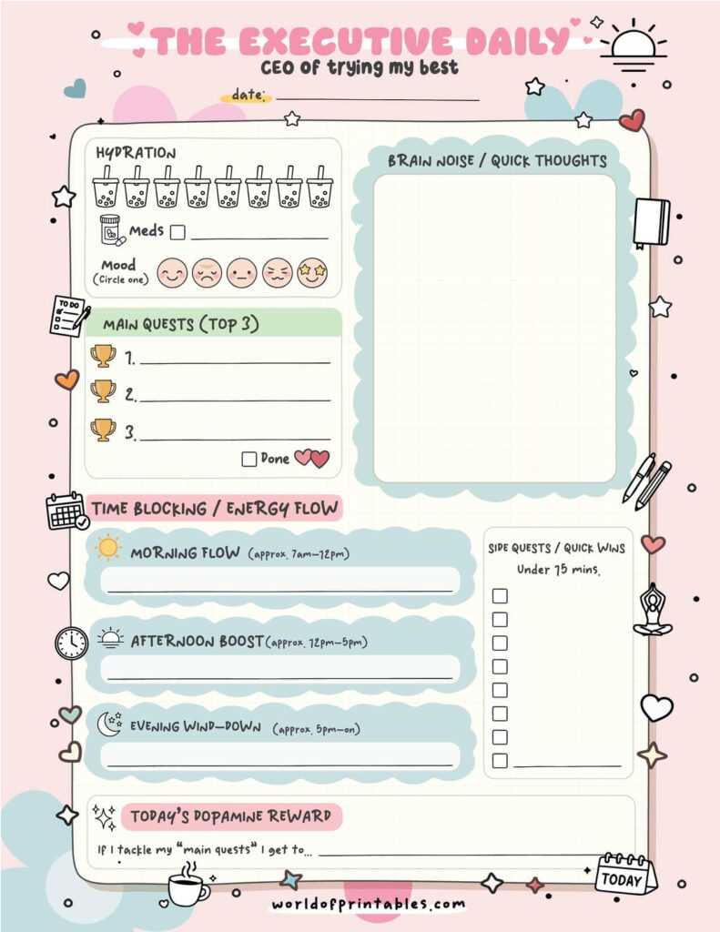 adhd planner printable