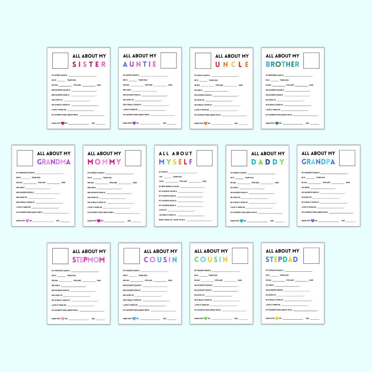 all about my family free printable all about my family free printable