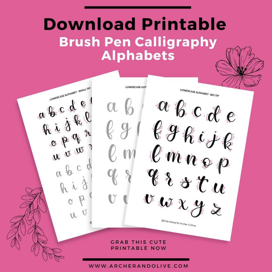 alphabet calligraphy printable