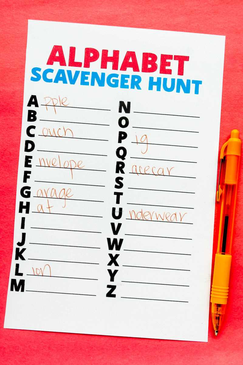 alphabet scavenger hunt printable alphabet scavenger hunt printable