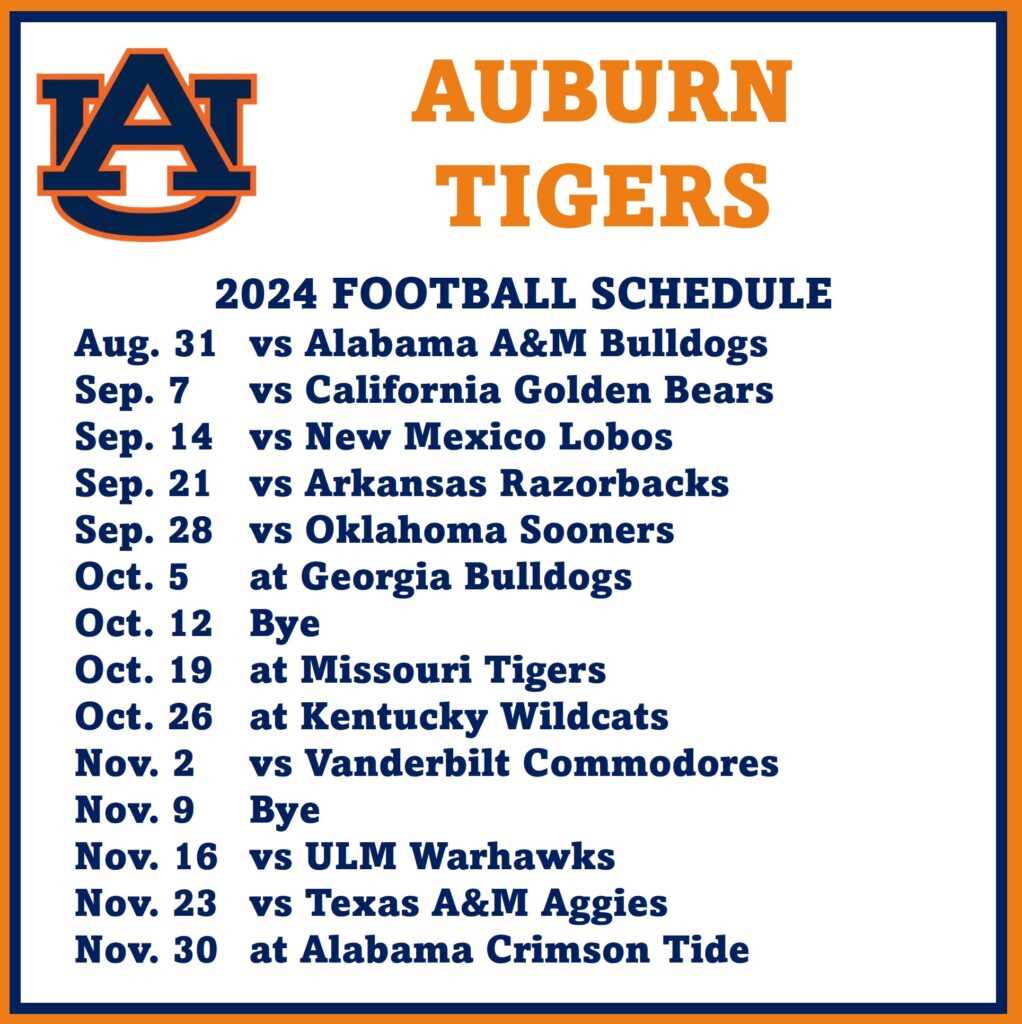 auburn football printable schedule