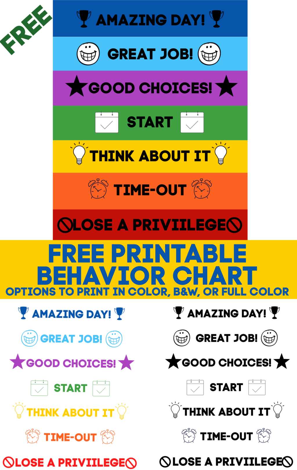 behavior chart printables