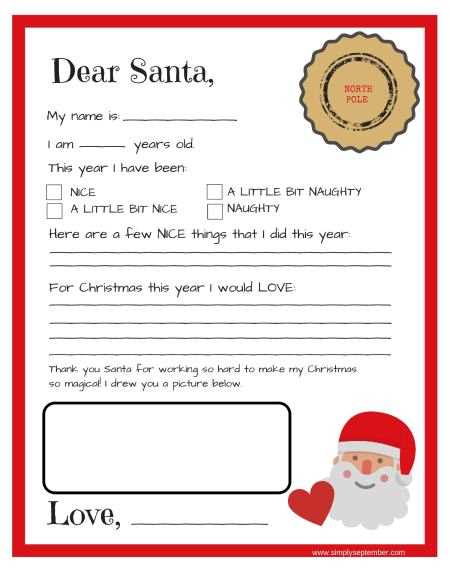 blank letter to santa printable