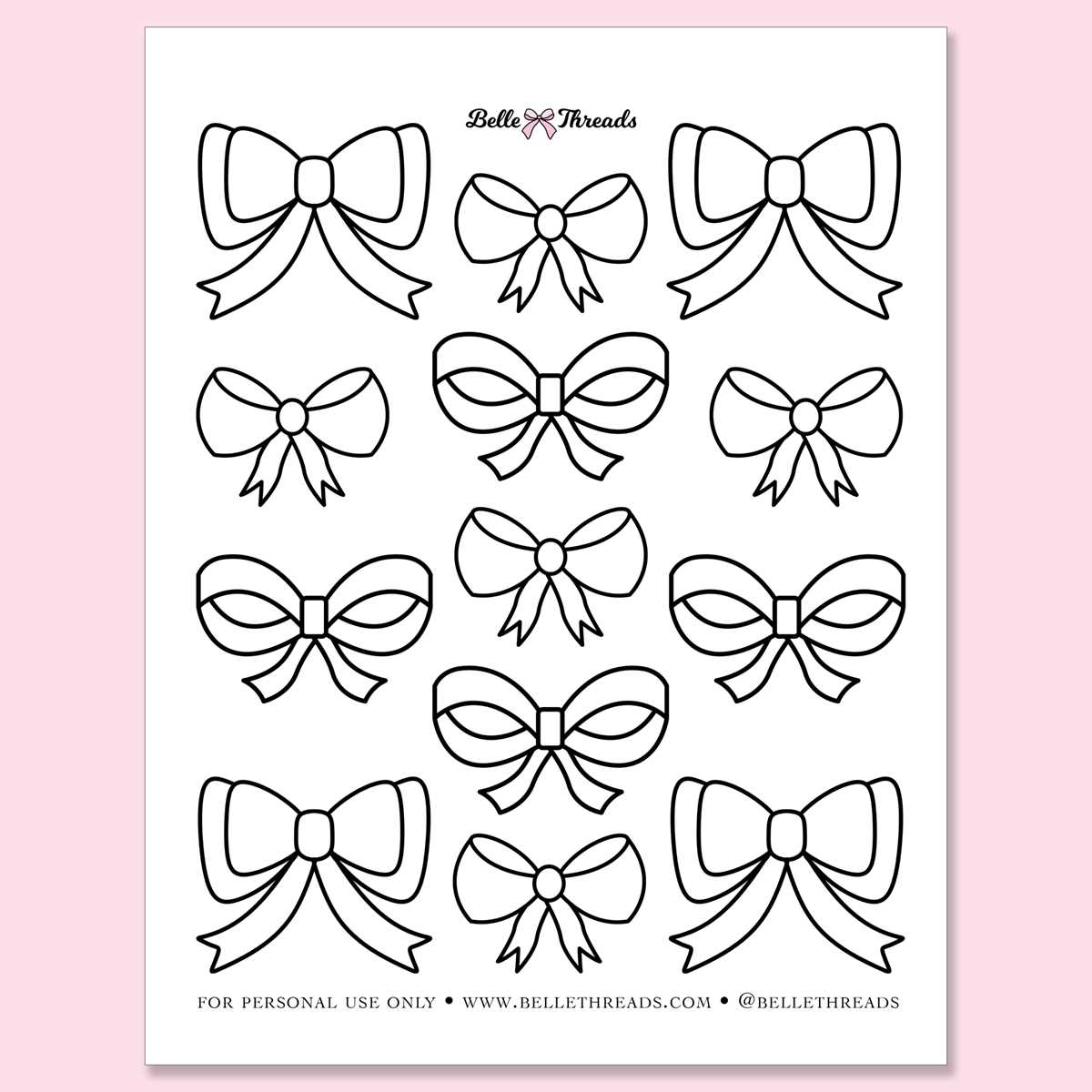bow coloring pages printable