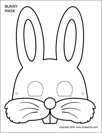 bunny face template printable bunny face template printable