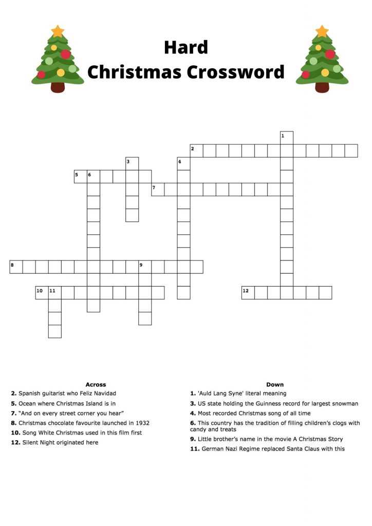 christmas crossword free printable christmas crossword free printable
