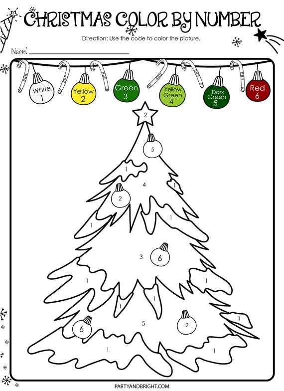 christmas paint by number printables