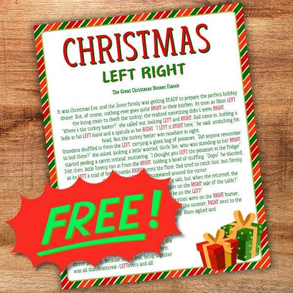 christmas right left game printable christmas right left game printable