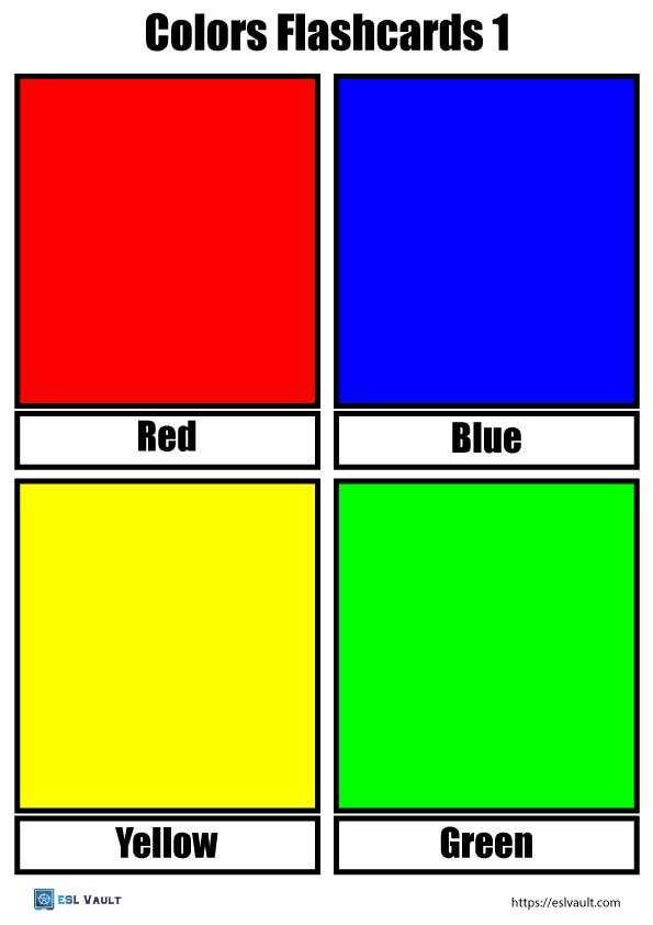 color flash cards printable