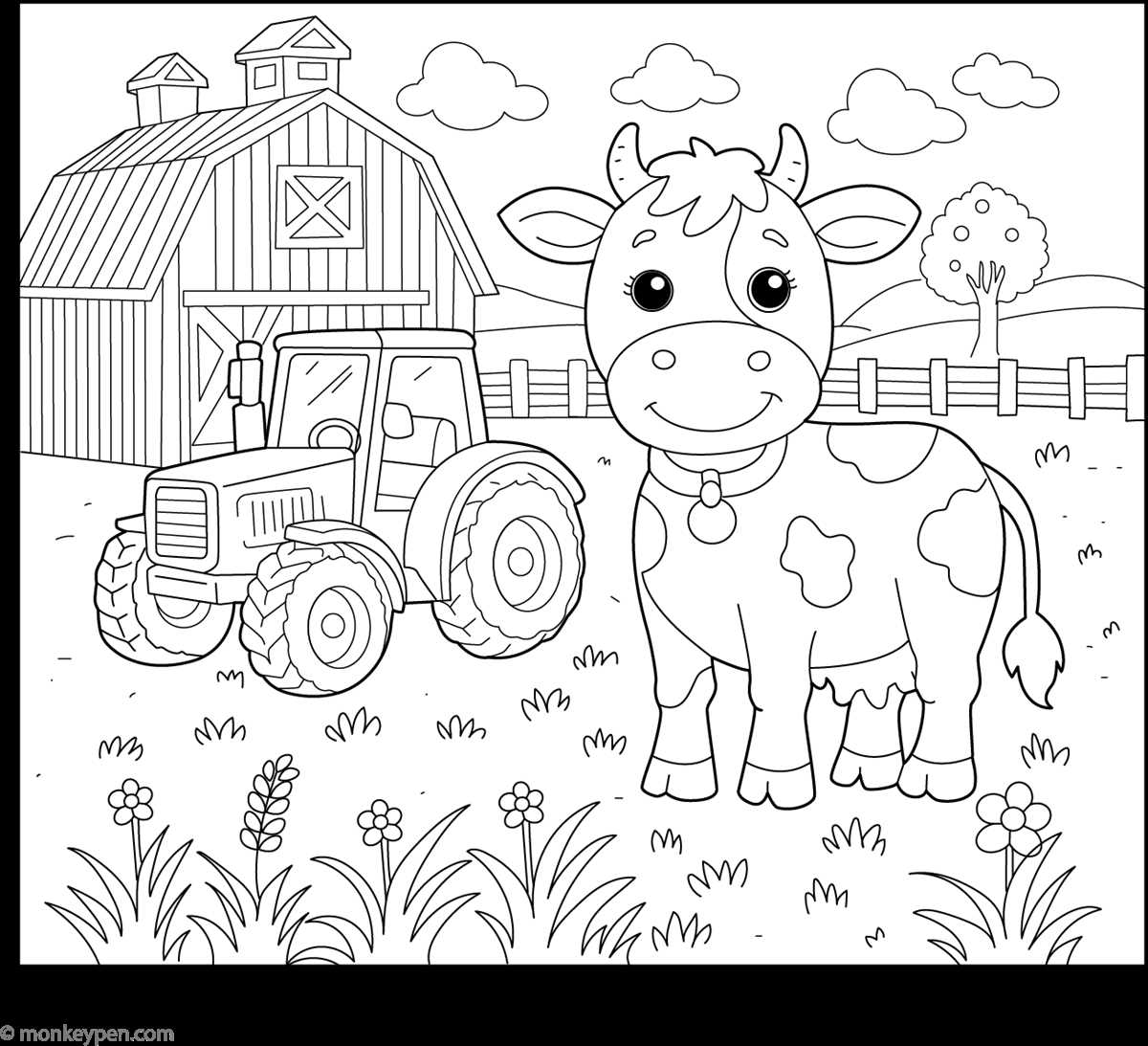 cow printable coloring pages