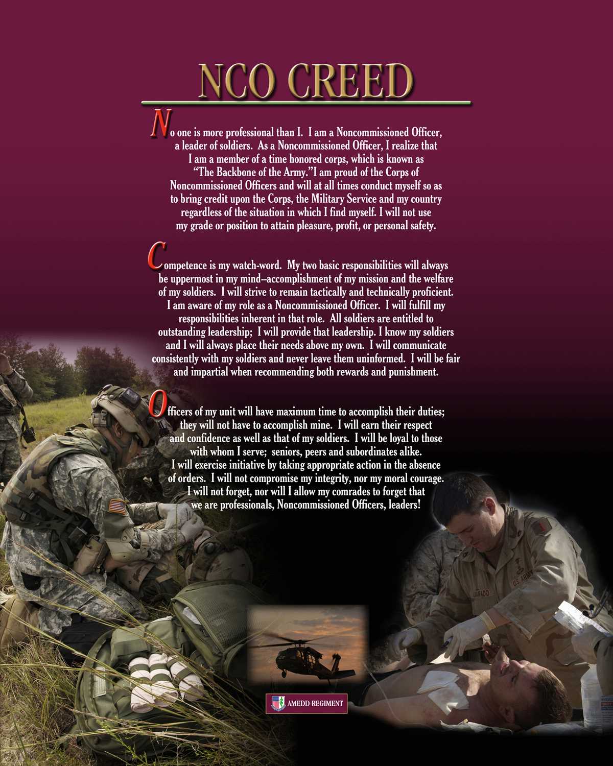 creed of the noncommissioned officer printable creed of the noncommissioned officer printable