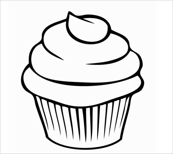 cupcake outline printable