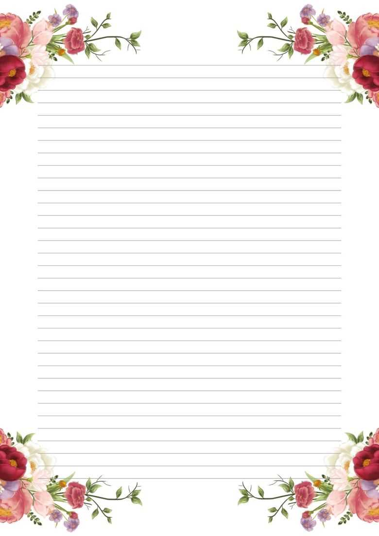 decorative printable lined paper with border