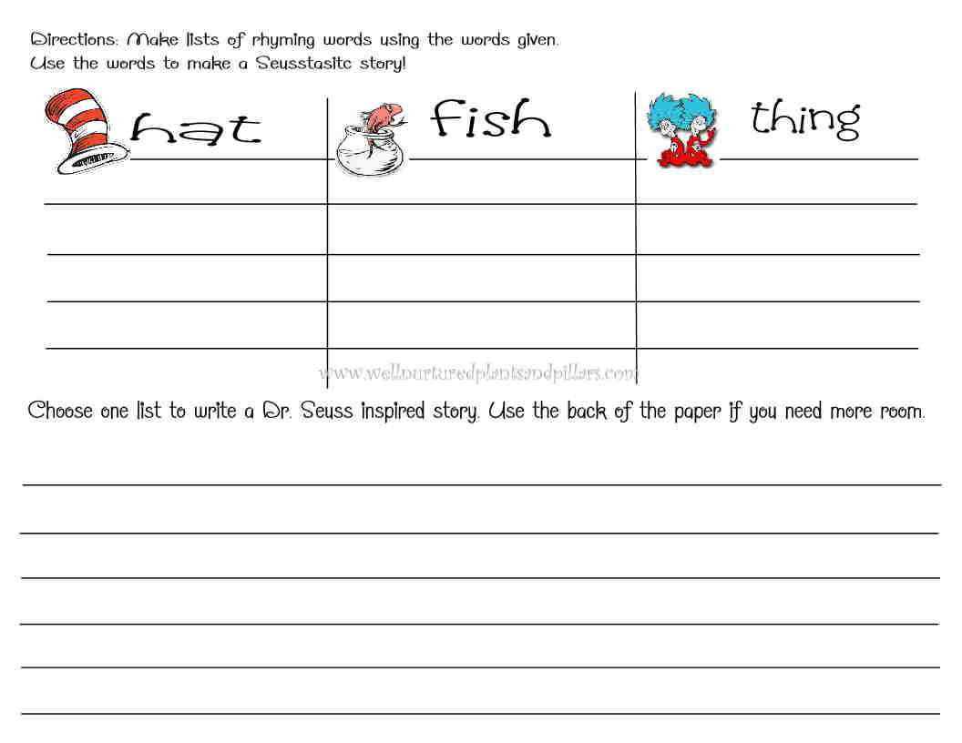dr seuss printables preschool