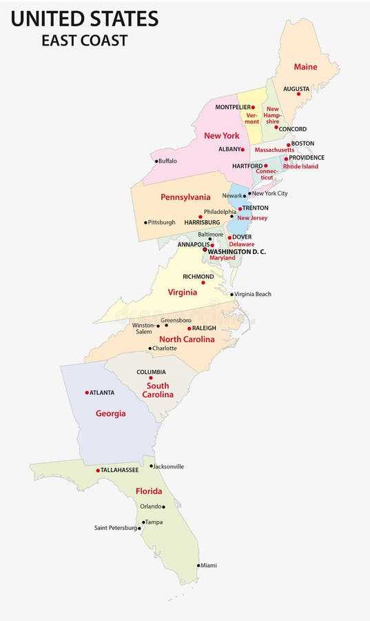 east coast map printable east coast map printable