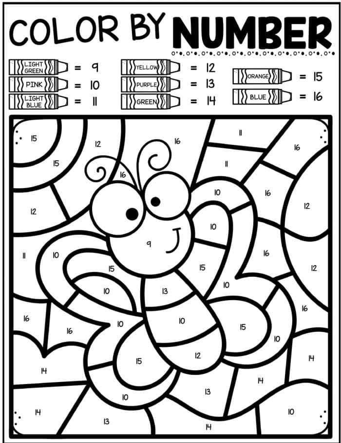 easy color by number printables easy color by number printables