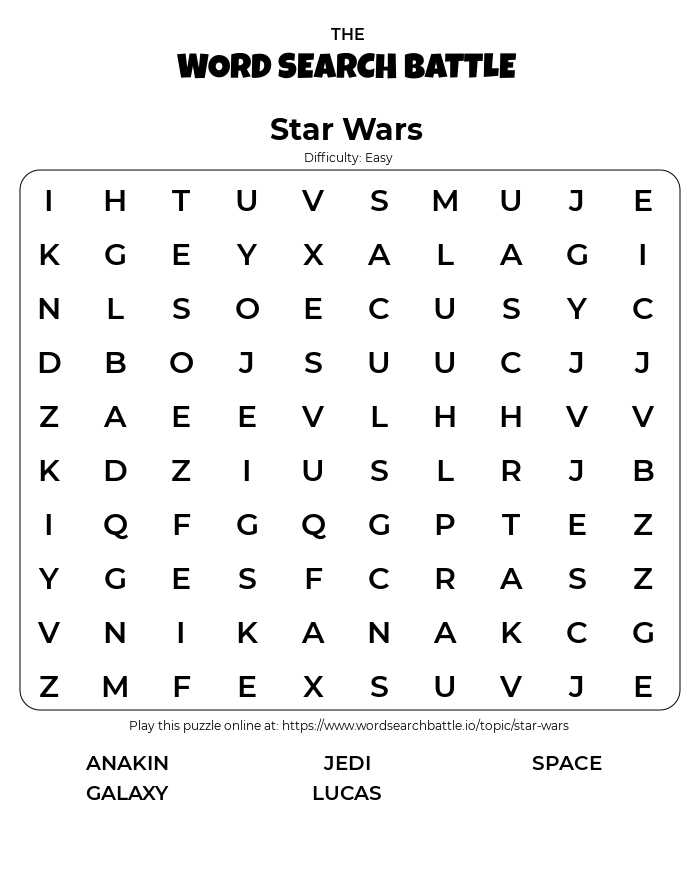 easy word search printable