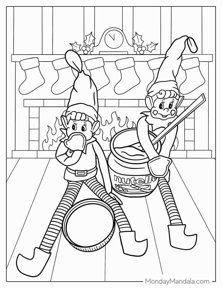 elf on the shelf colouring pages printable elf on the shelf colouring pages printable