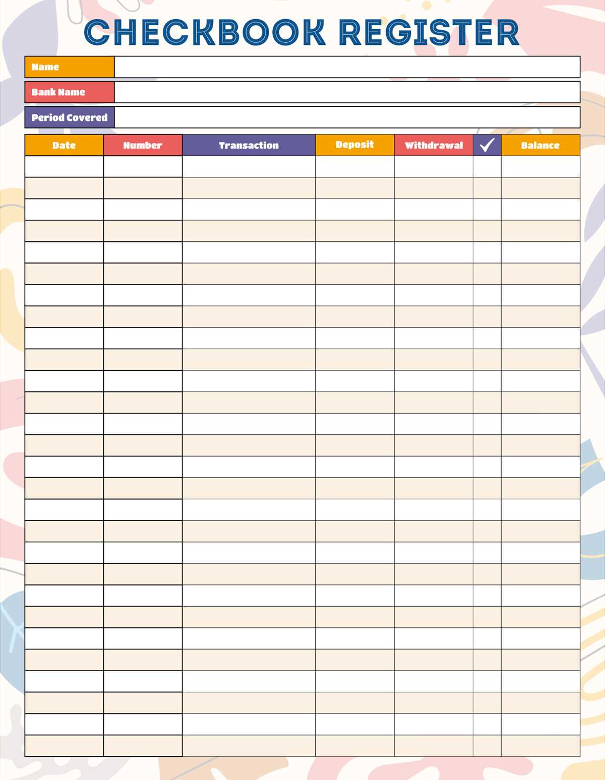 free bank register printable free bank register printable