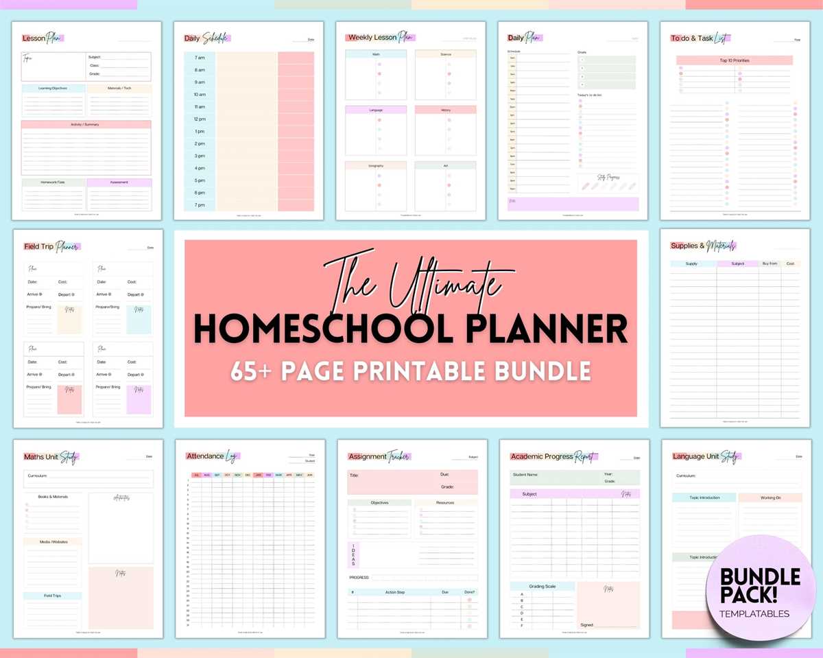free homeschool planning printables