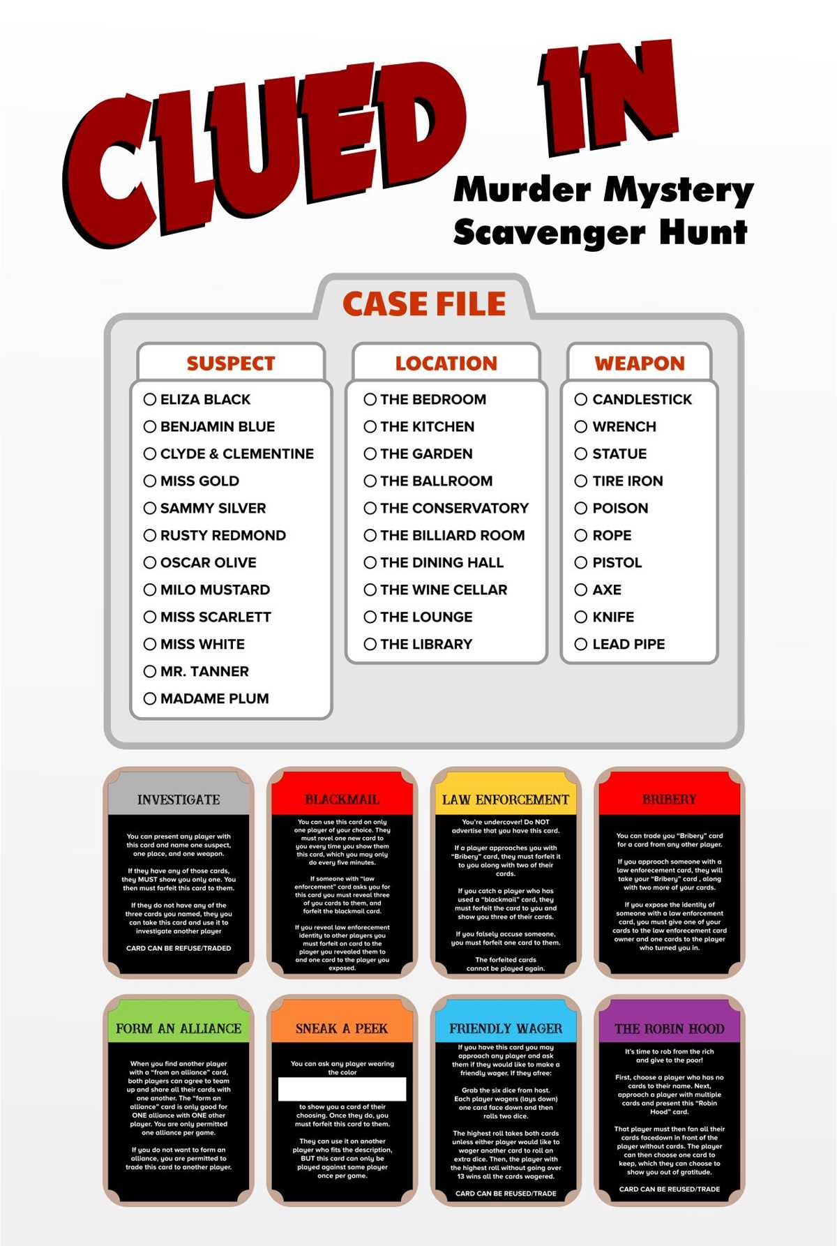 free murder mystery games printable