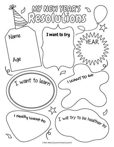 free new years resolution printables