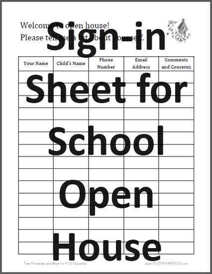free open house sign in sheet printable free open house sign in sheet printable