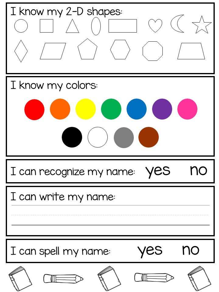 free preschool assessment printables