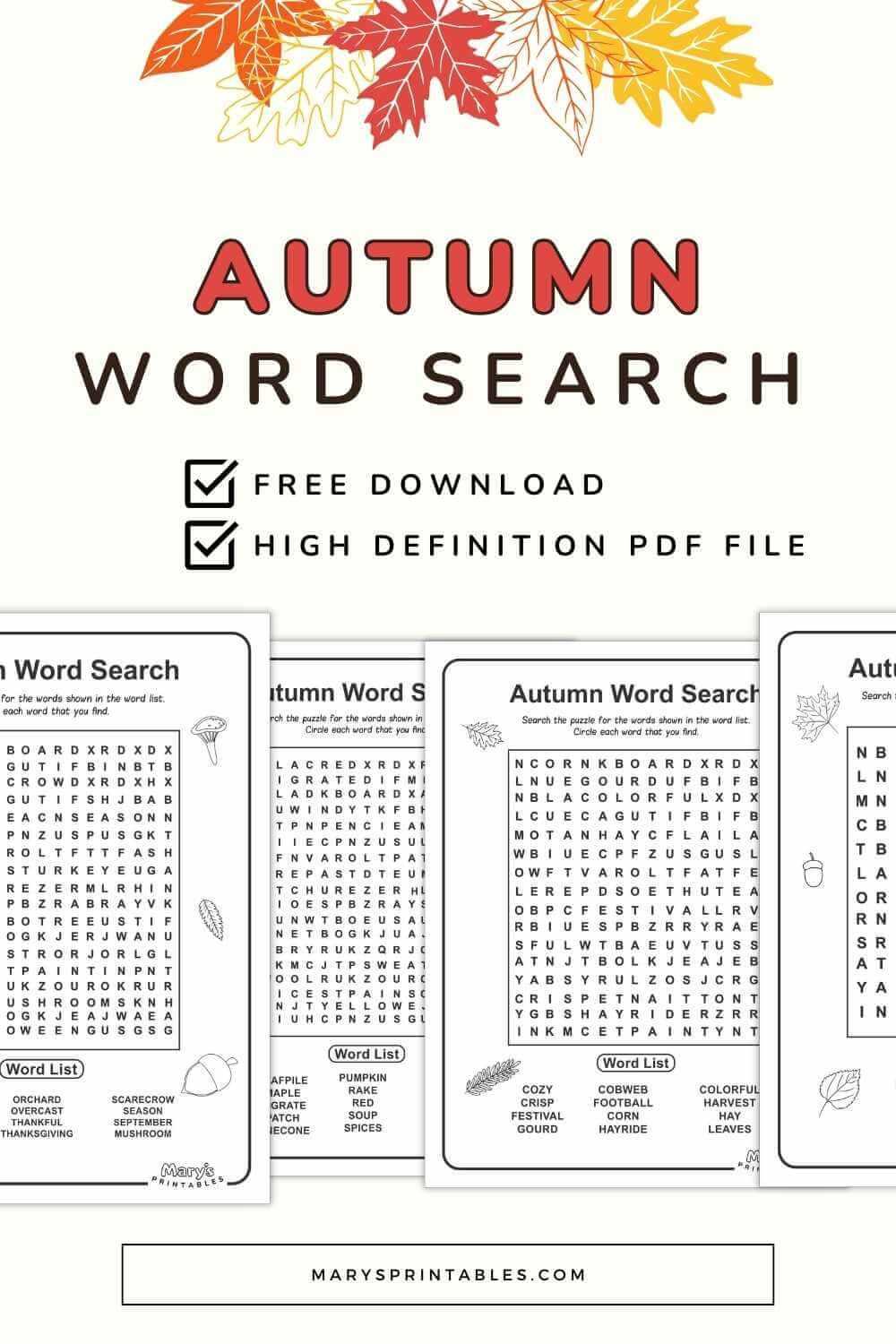 free printable autumn word search free printable autumn word search