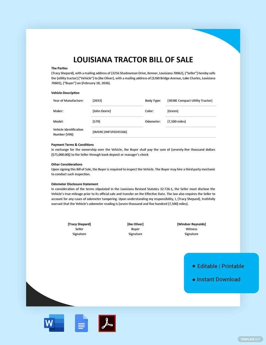 free printable bill of sale for tractor free printable bill of sale for tractor