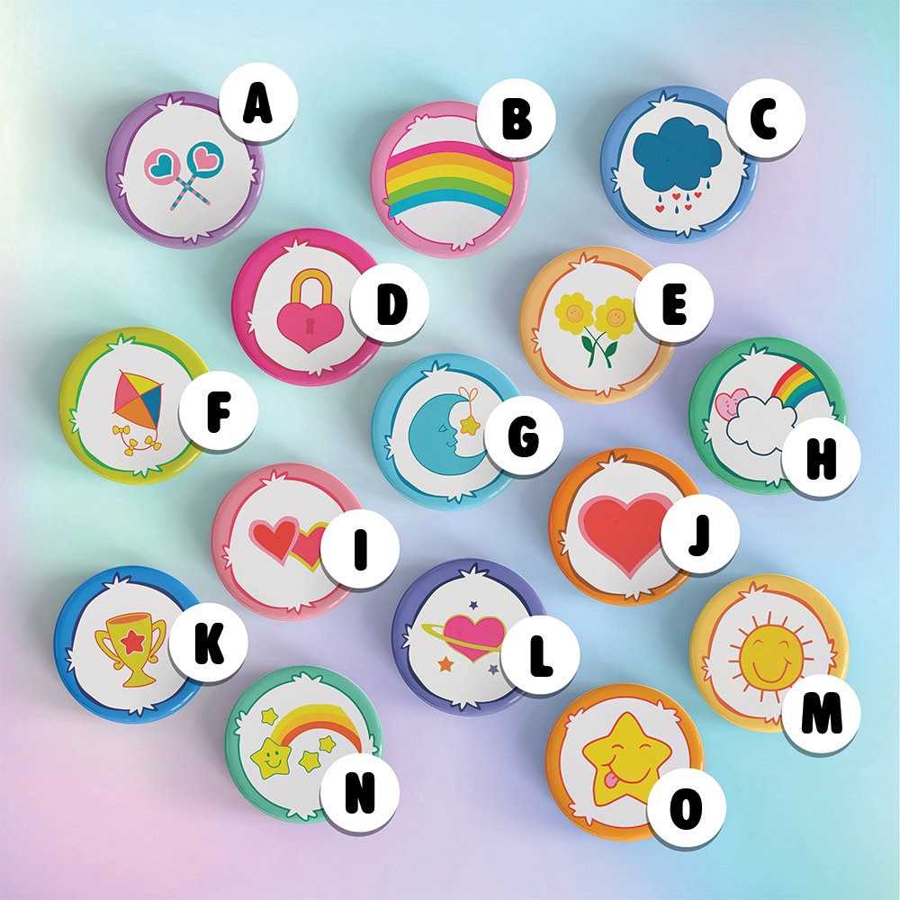 free printable care bear belly badges
