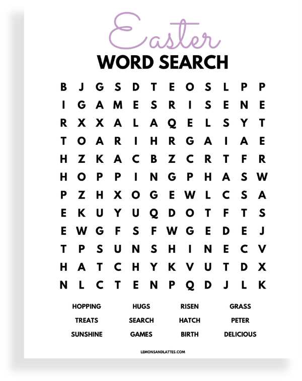 free printable easter word search