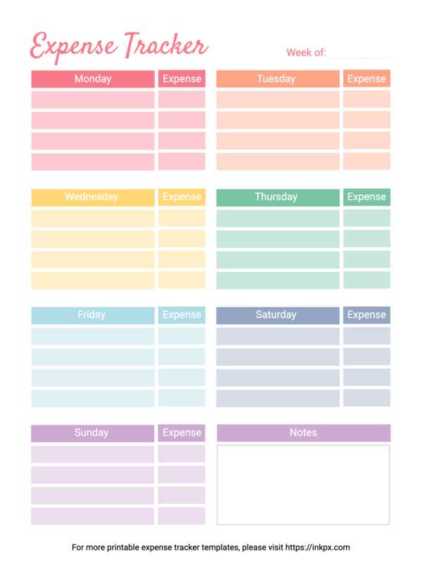 free printable expense tracker printable
