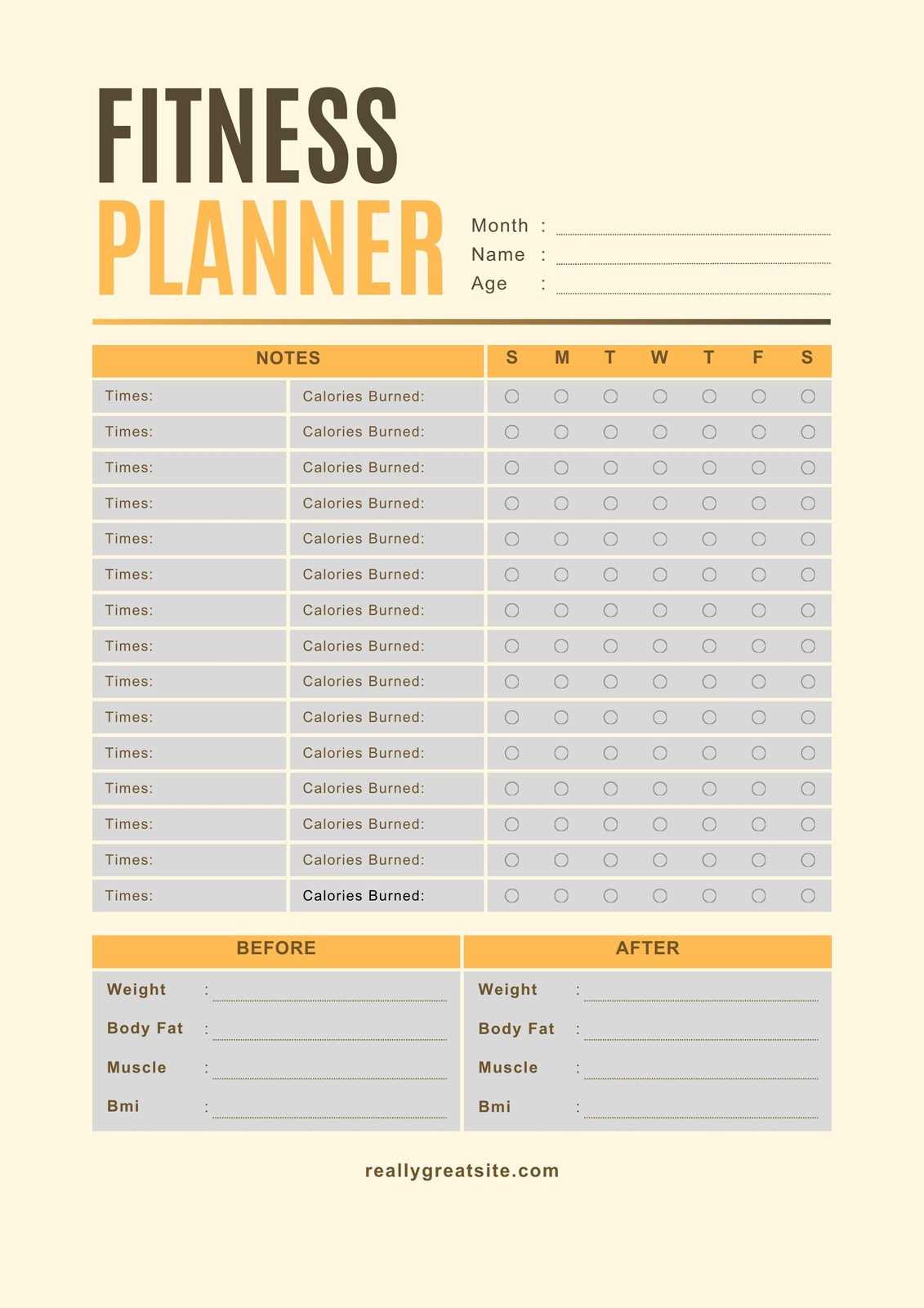 free printable fitness tracker