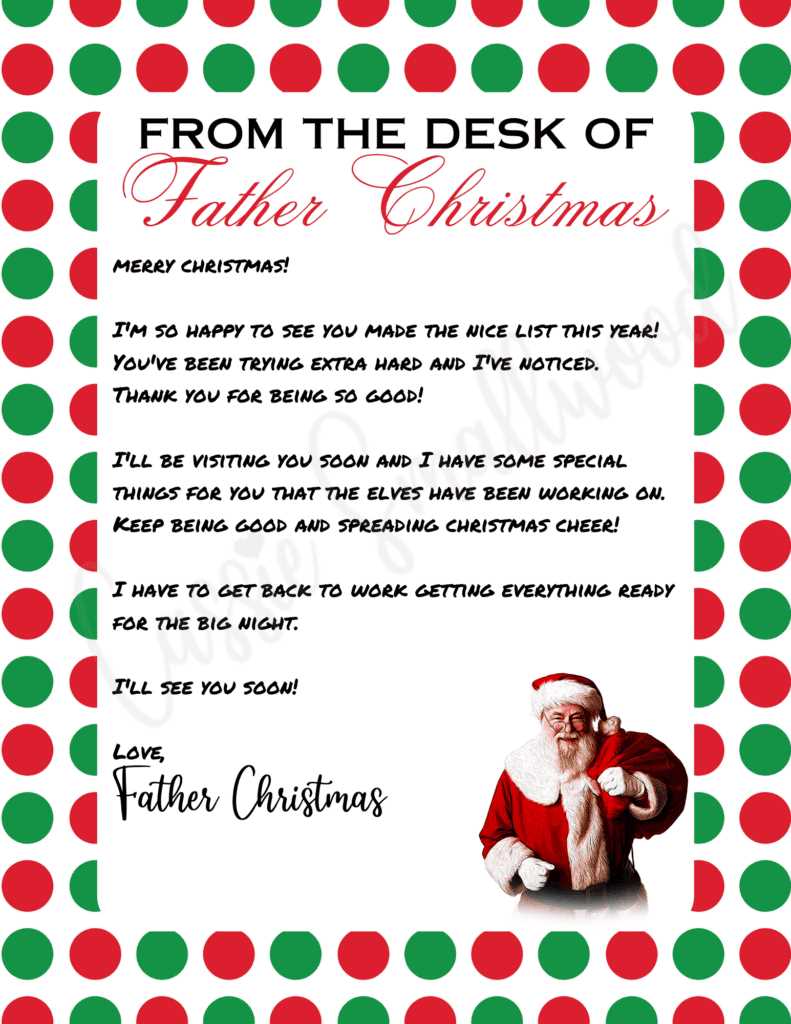 free printable from santa