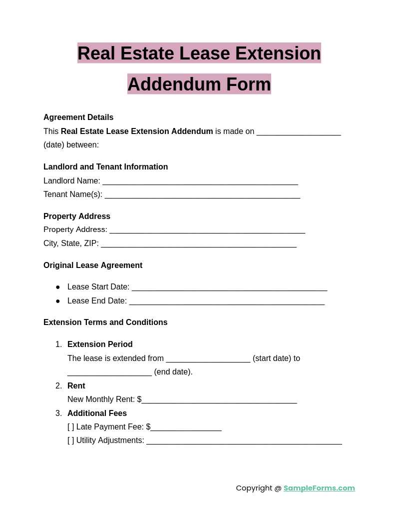 free printable lease extension agreement free printable lease extension agreement