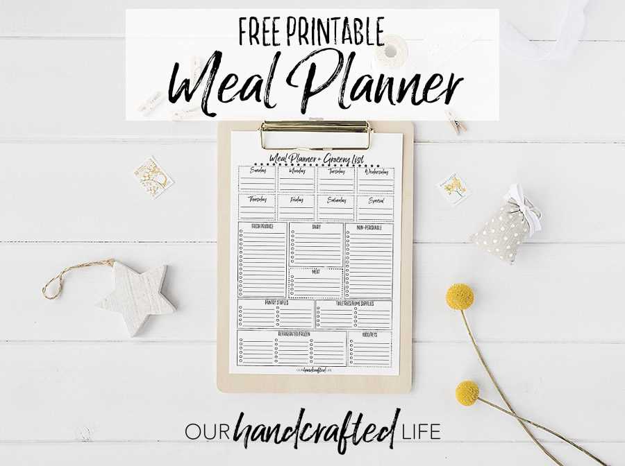 free printable menu planner free printable menu planner