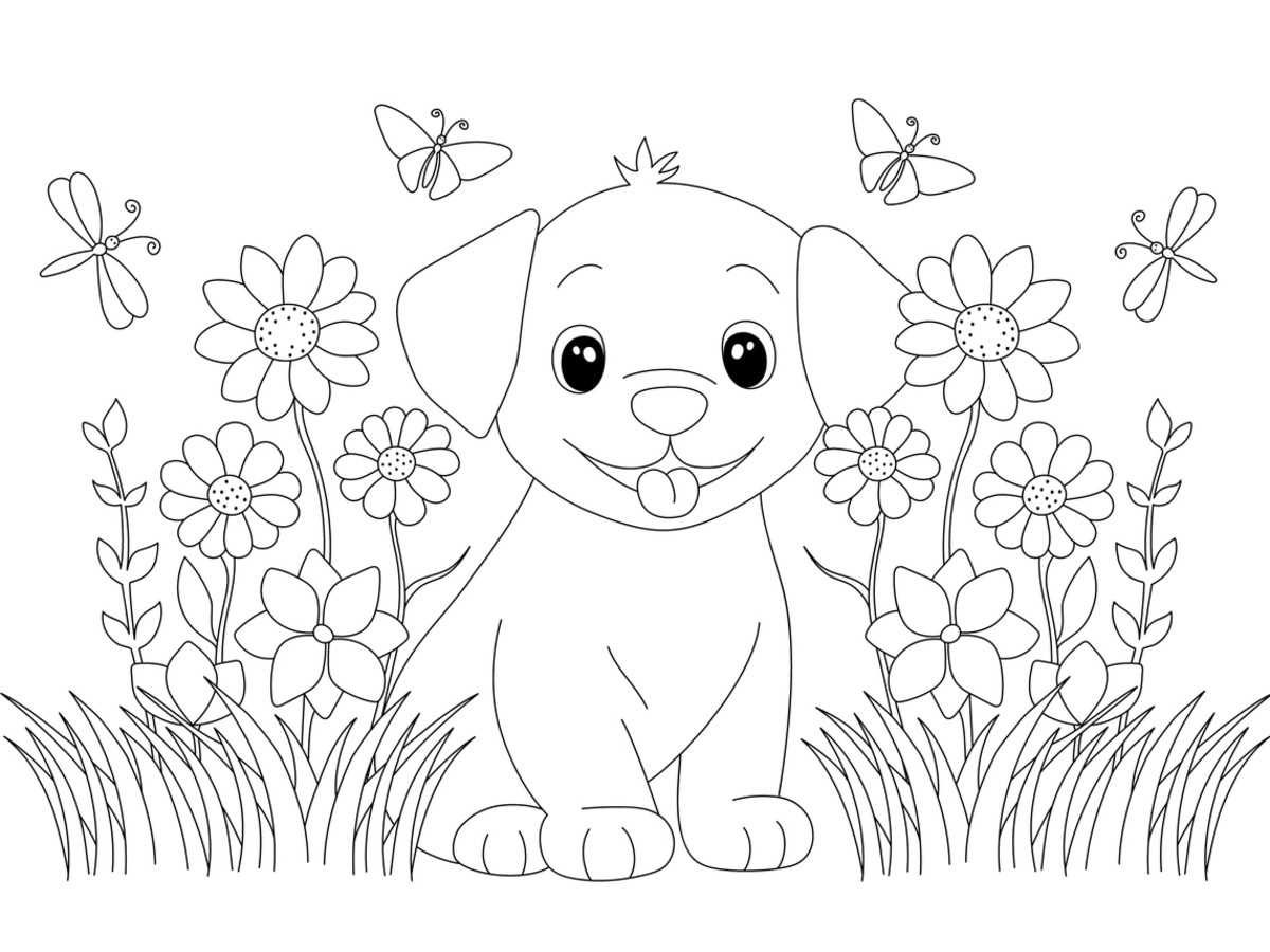 free printable puppy coloring pages