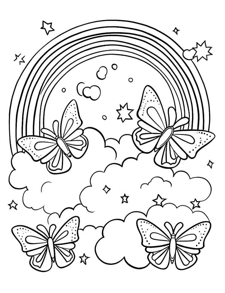 free printable rainbow coloring pages