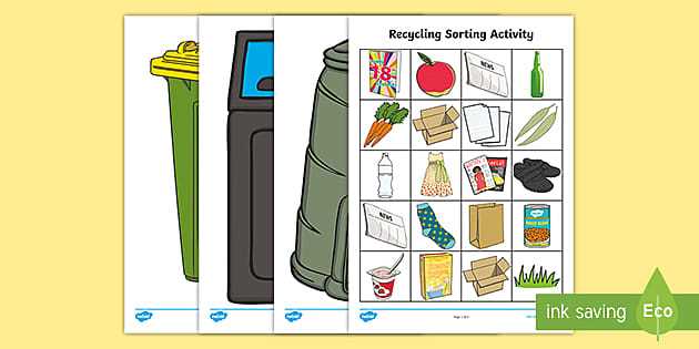 free printable recycling sort free printable recycling sort