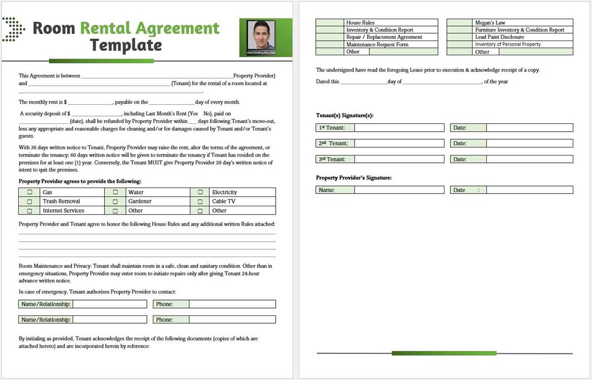 free printable room rental agreement free printable room rental agreement