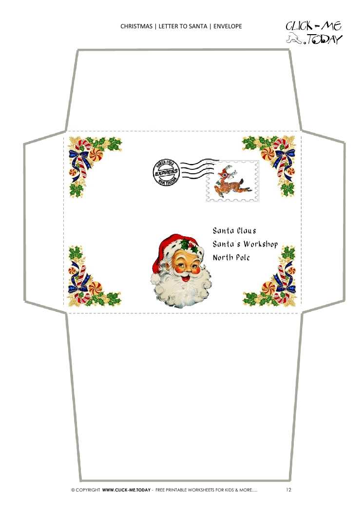 free printable santa claus envelopes