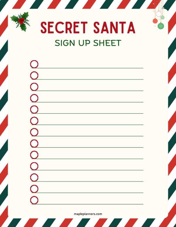 free printable secret santa template
