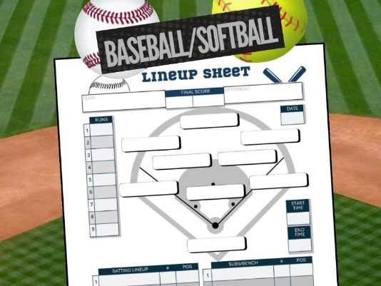 free printable softball position chart